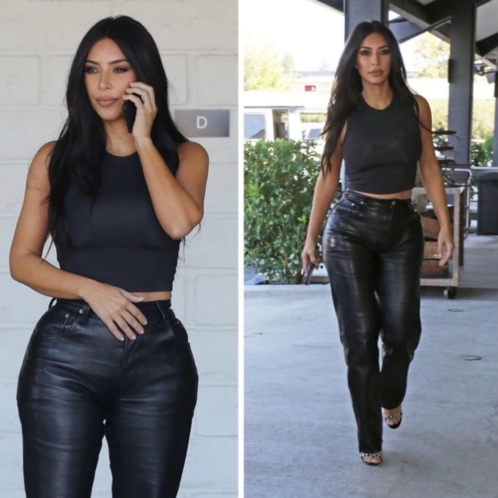 Tommy Hilfiger Vintage Black Leather Pants